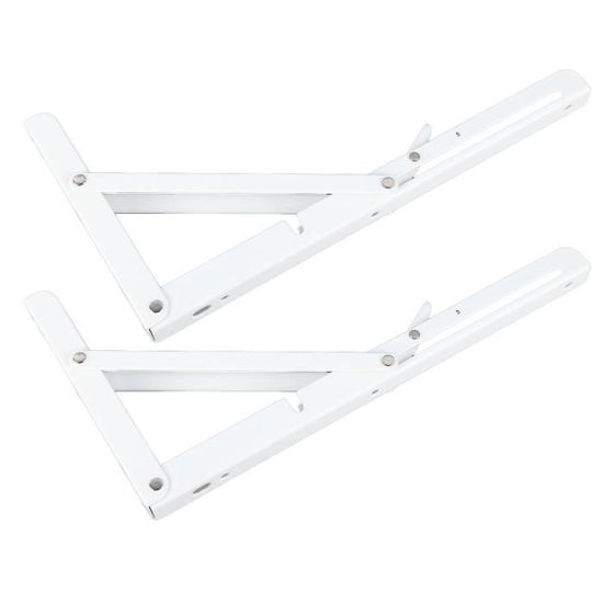 Équerre Rabattable à 2 Charnières Triangulaire en Fer Épaissi Blanc ...