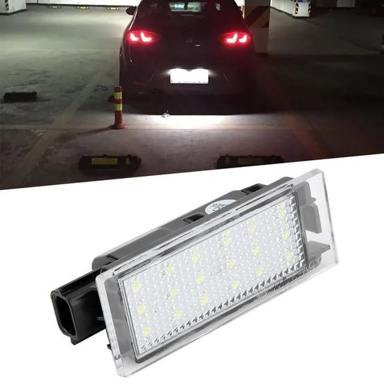VGEBY Lampe de plaque d'immatriculation LED 2pcs pour Renault / Twingo / Clio / Megane / Lagane UNE