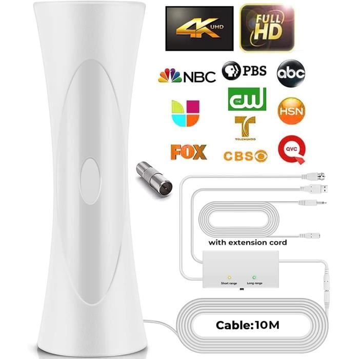 Antenne TV Portable intérieur/extérieur avec Base magnétique,réception