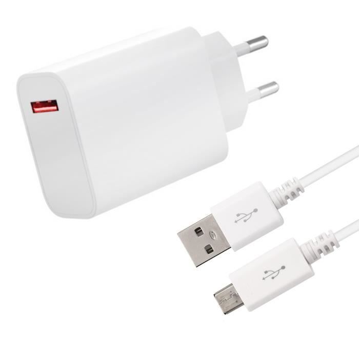 Chargeur Secteur Rapide USB2 33W + Cable USB pour Xiaomi Redmi 5 Plus 5.99\