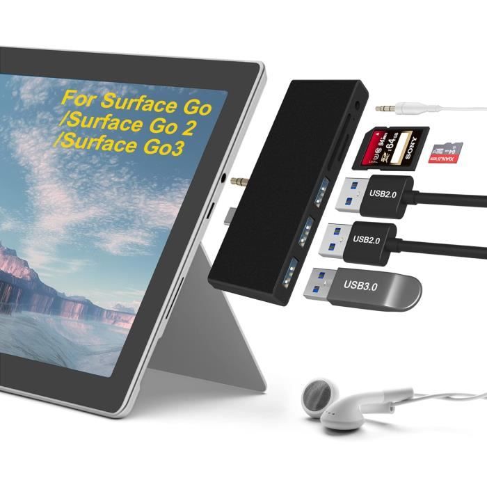 6 en 2 Surface Go -Go2 -Go3 Docking Station, USB C Dock avec USB3.0+2 USB 2.0+Lecteur de Carte SD+Lecteur de Carte Micro SD.[Y3057]