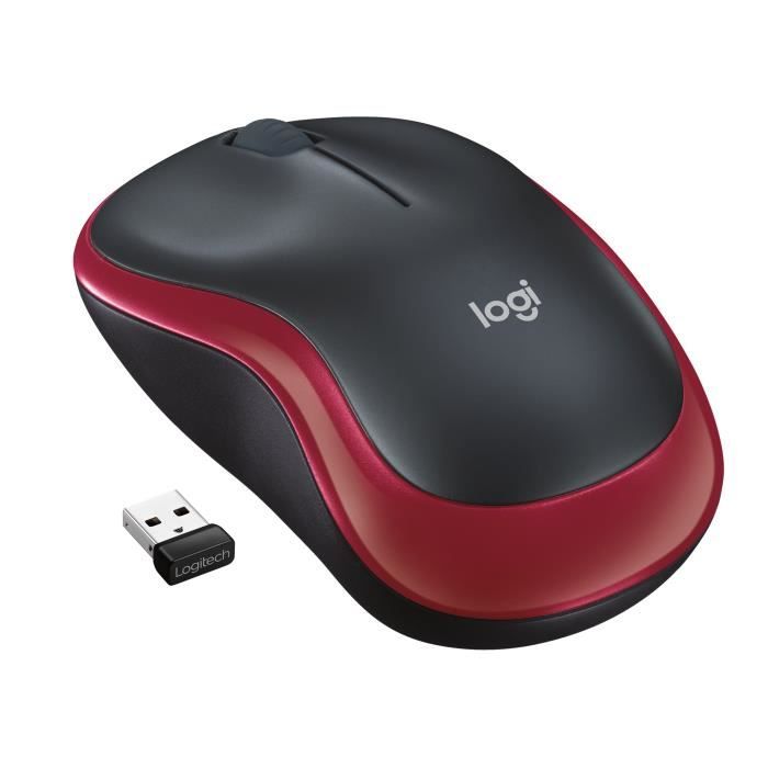 Souris - Sans fil - Logitech - M185 - Rouge - Ambidextre