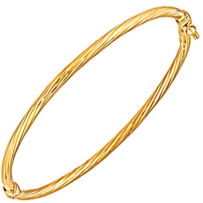Bracelet Jonc Vintage En Lucite Verte - Facetté - Bijou Fantaisie - Diamètre Intérieur 6,5 Cm
