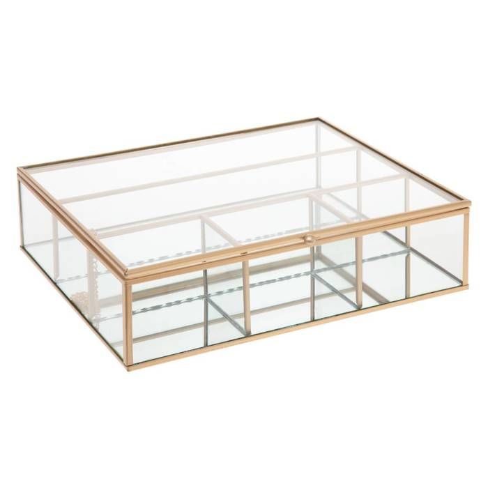 Atmosphera - Boite à Bijoux Mood en Verre Or Grand modèle Doré