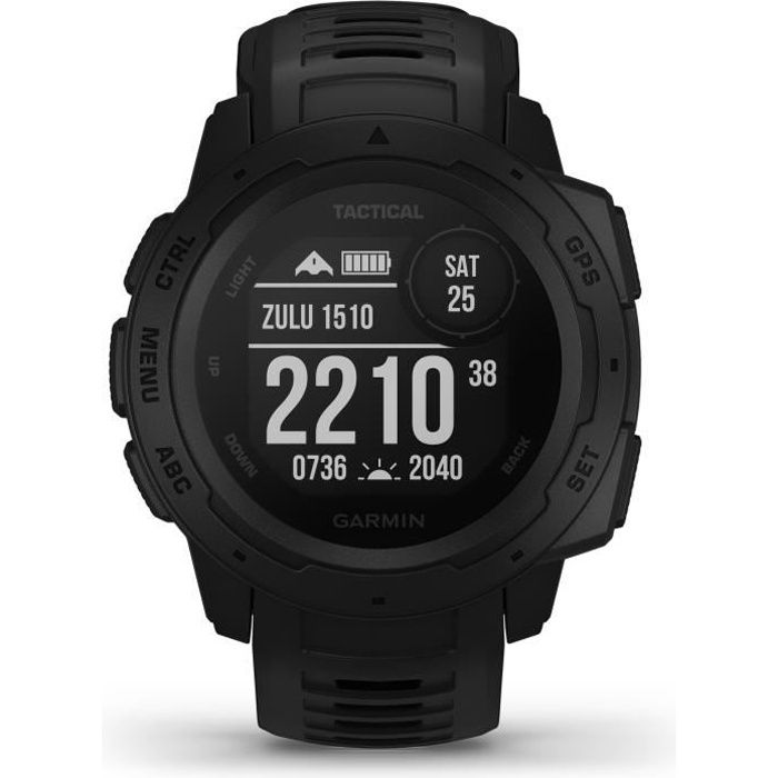 Garmin Instinct Tactical Edition - Montre GPS robuste avec fonctions tactiques - Noire