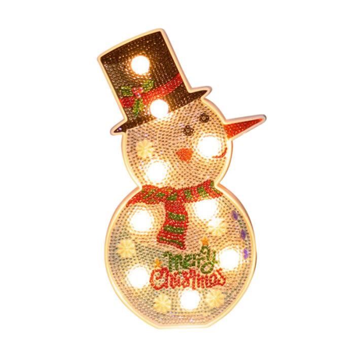 1pc bonhomme de neige forme lampe bricolage diamant 5D peinture DECORATION DE FETE MURALE - DECORATION DE FETE A SUSPENDRE
