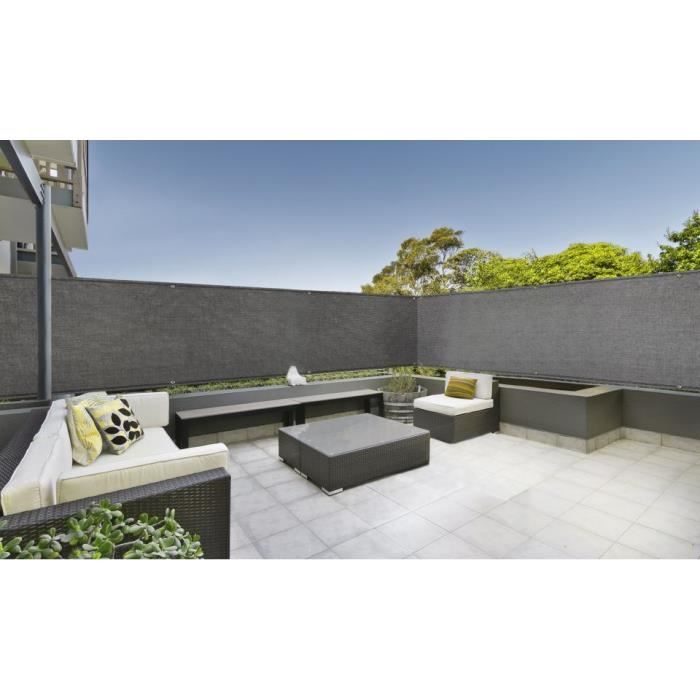 PRATIK GARDEN Brise Vue Gris 10 x 1.8 m Gris 220 Grs/m2 Réf 30050143