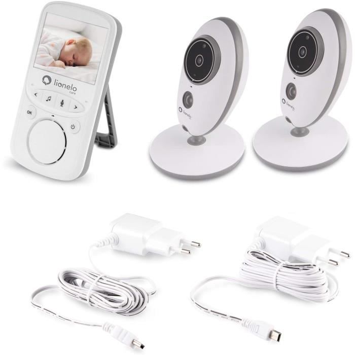 Lionelo Babyline 5.1 babyphone video moniteur bébé sans fil jusqu’à 300 m deux caméras communication bidirectionnelle mode nu 128