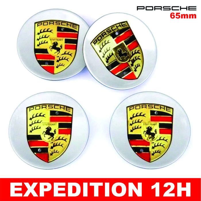 4 x caches moyeux Porsche Macan gris clair centre roue logo 65mm