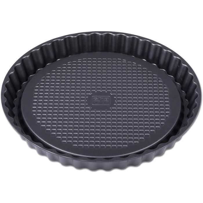 MOULE A GATEAU CHG 809906 Moule agrave Tarte Professionnel 28cm en Anthracite meacutetalliseacute Acier Inoxydable 28 cm1409