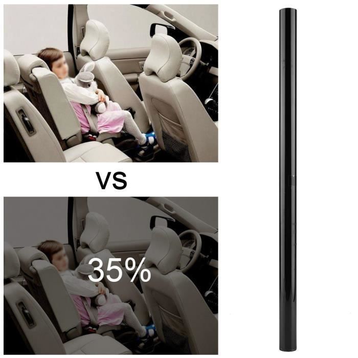 FILM TEINTE SOLAIRE NOIR pour Vitre Fenêtre Voiture Batiment (transmittance 35%) -PAI