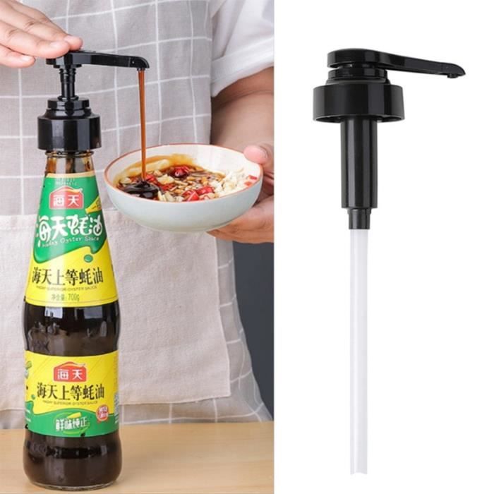 Lot Ustensiles,Pulvérisateur d'huile à pression Bouteille de sirop, buse de Sauce d'huître domestique pompe en plastique, outils de