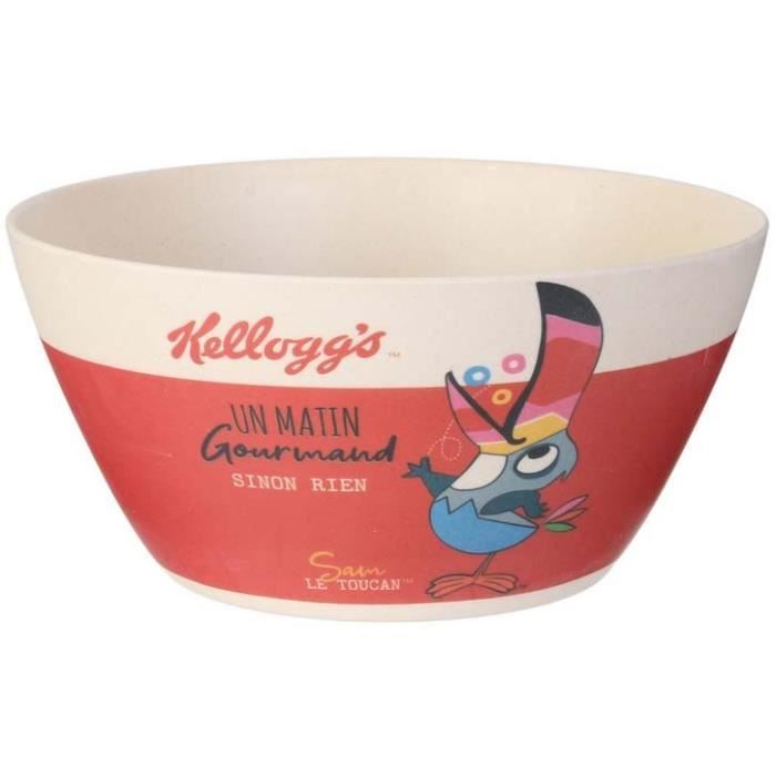 Bol en fibre de bambou Kelloggs vintage Rouge