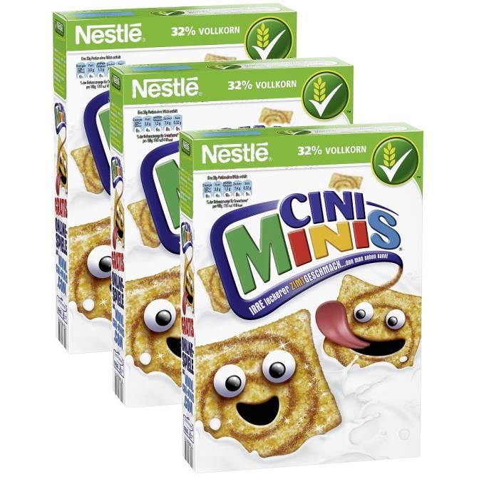 Nestlé Cini Minis cannelle & grain céréales 3 x 375g