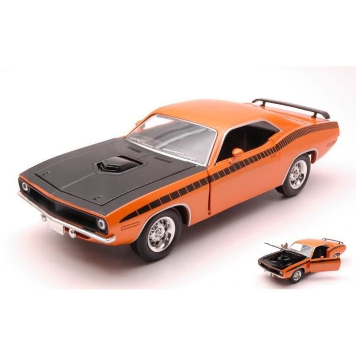 NEW RAY NY71883PO PLYMOUTH BARRACUDA 1970 ORANGE 1:24 MODELLINO DIE CAST MODEL