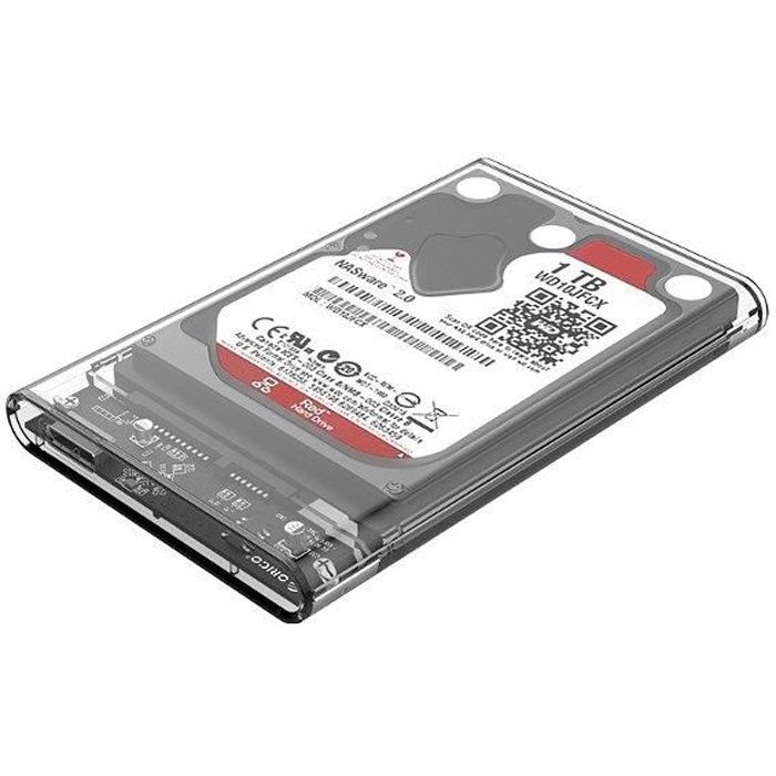 ORICO 2139U3-CR Disque Dur Externe Enclos 2TB USB 3.0 Transparent 2.5 inch
