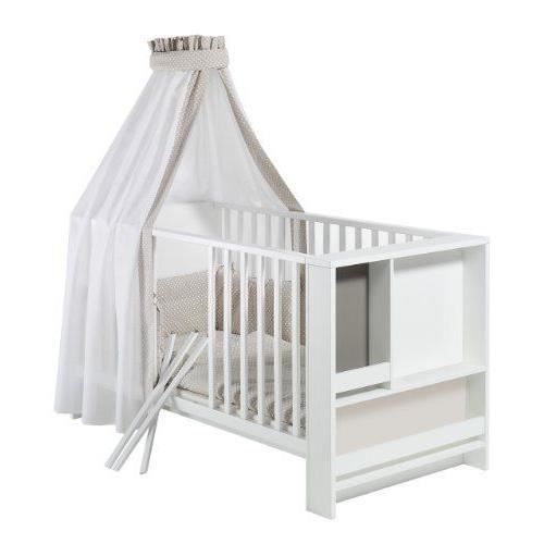 Schardt 134100000 1/686 Lit 4 pièces avec 2 draps, ciel de lit et tour de lit inclus Beige/petits pois - 13 410 00 00 1/686