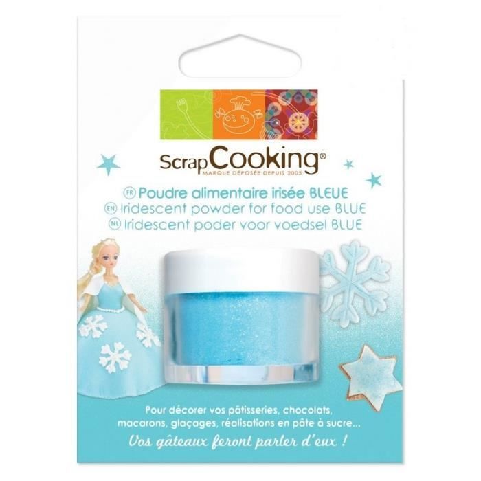 ScrapCooking - Poudre alimentaire irisée bleue