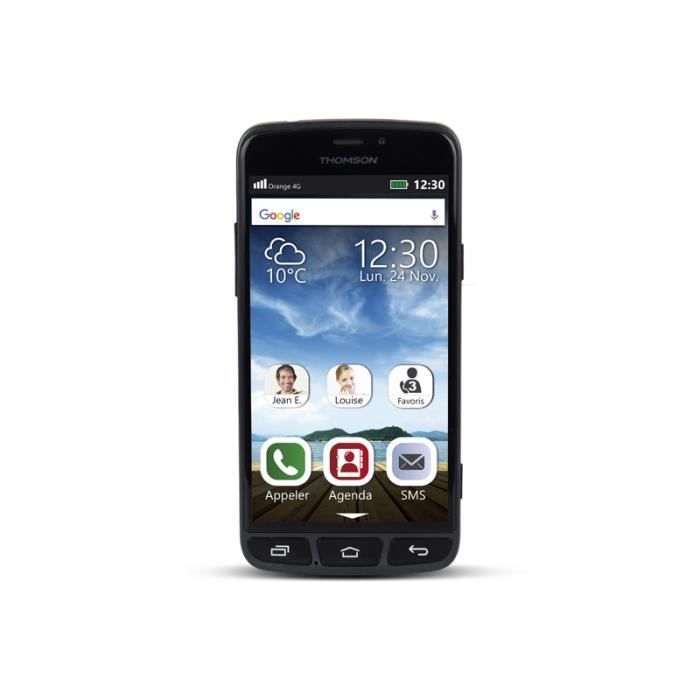 THOMSON SEREA500 - Smartphone Senior à usage simplifié - Touche d'appel d'urgence avec géolocalisation