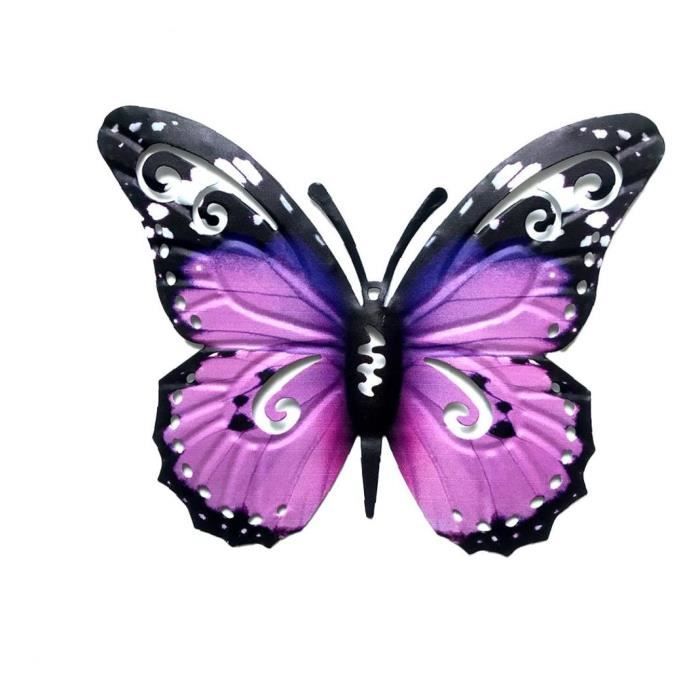 Métal Mur Art Vivid Hollow Wall Sculpture suspendu Ornement Pendentif pour Patio Garden Yard Violet