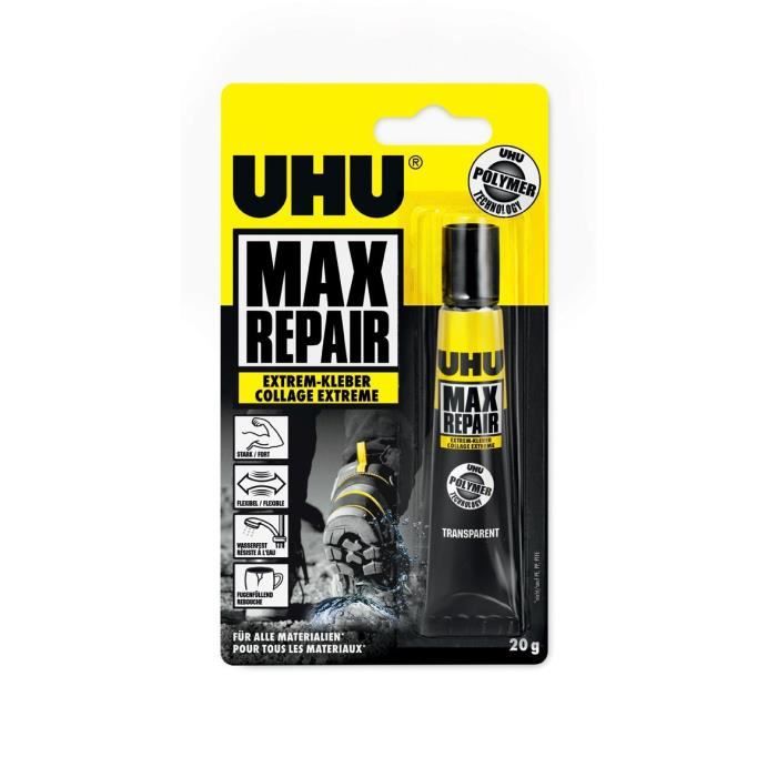 UHU Colle de réparation 45820 Max Extreme - Tube 20 g: Fournitures de bureau