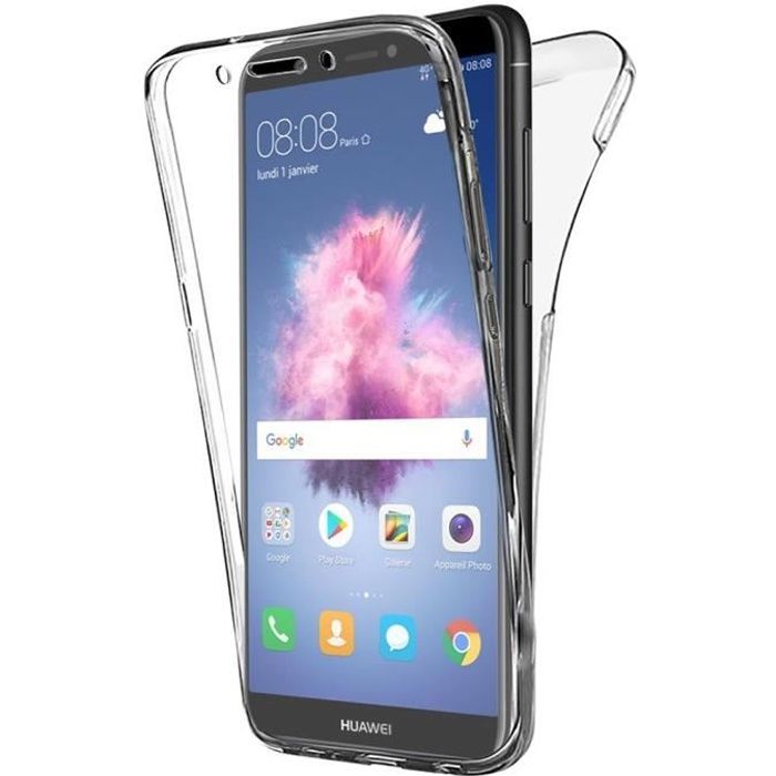 Pour Huawei P smart 5.65-: Coque Silicone Gel ultra mince 360° protection intégrale Avant et Arrière - TRANSPARENT