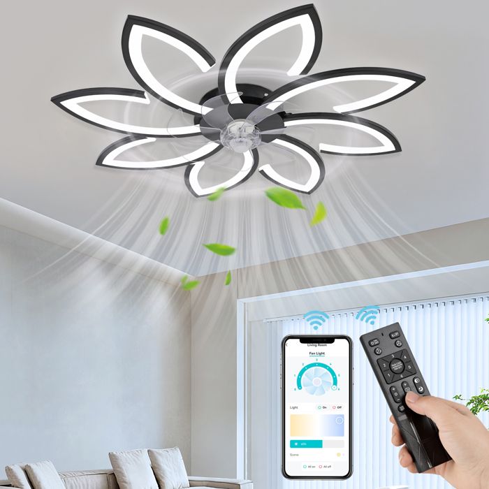 Ventilateur De Plafond Cyrus 107cm Sans éclairage - Finition Chrome Brillant, Pales Réversibles Noir/argent, 3 Vitesses - 2