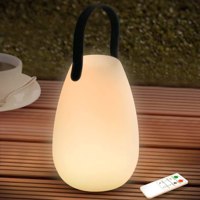Lampe de Table Rechargeable Extrieure LED 8 Couleurs Dimmable - Sans Fil Tlcommande tanche IP44 pour Chambre Jardin LAMPE A POSER