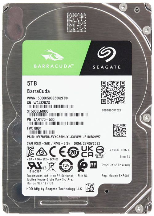 Seagate Barracuda ST5000LM000 disque dur 5 To 5400 trmin 128 Mo 2.5 Série ATA III Neuf - vue 4