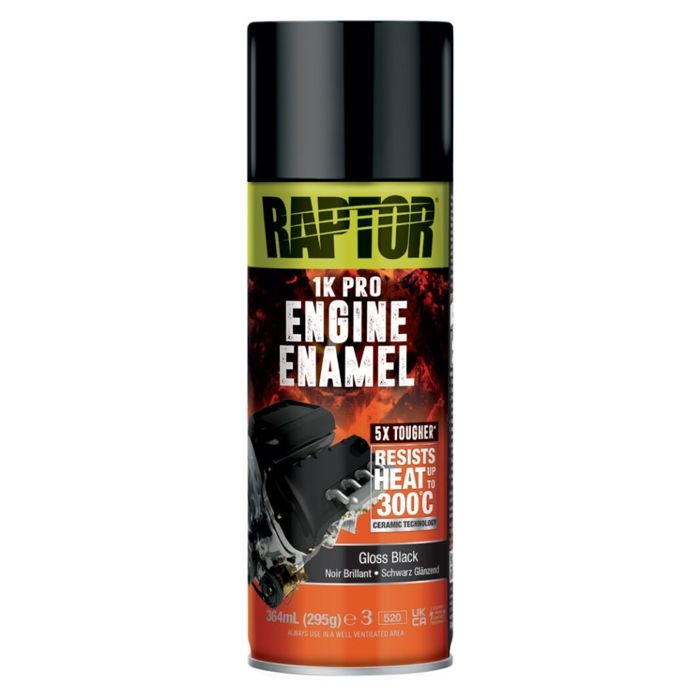 Peinture céramique pour moteur Noir Brillant 364ml Raptor