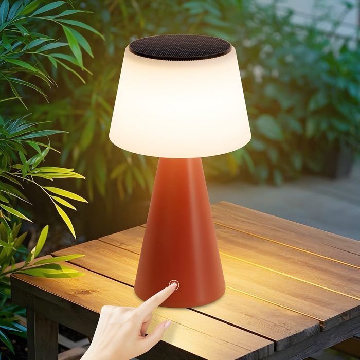 Lampe de table - NETTLIFE - Chevet LED sans fil 3600mAh - Rouge - Tactile - Intensité variable