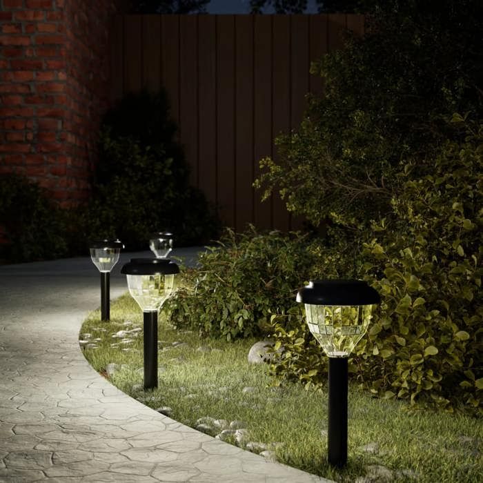 vidaXL Lampes solaires d'allées et piquets de sol 4pcs chaud RVB éclairage solaire d'allée lampe solaire de jardin 4008189