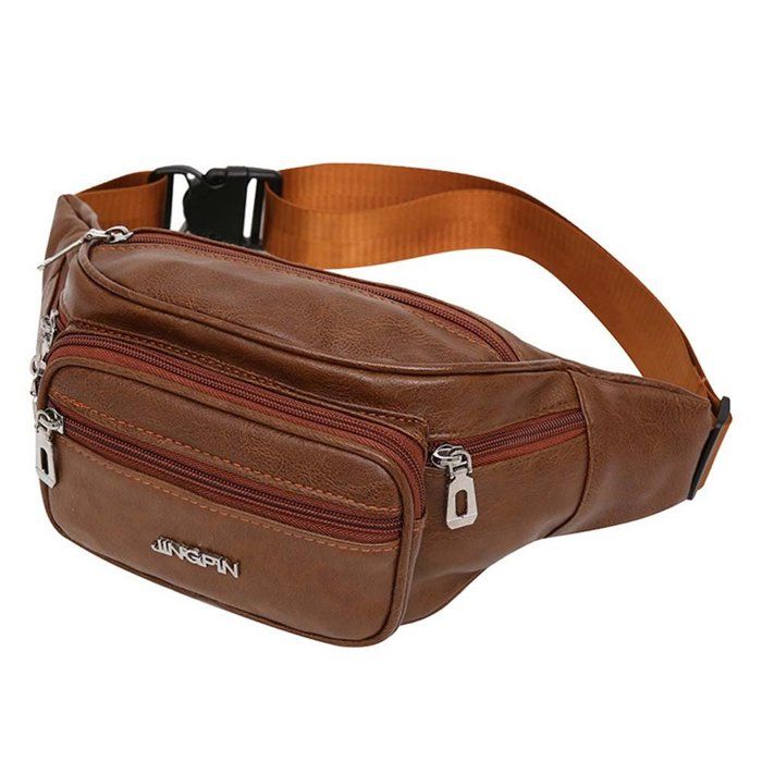 Sac Banane Vintage en Cuir Pochette Ventrale pour Hommes et Femmes