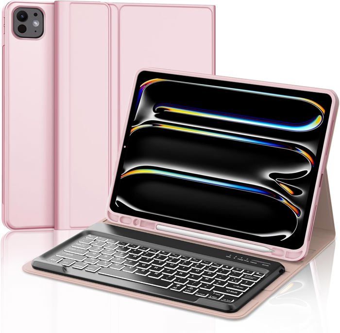 CACOE Clavier Pour IPad Pro 11 Pouces M4 2024, Coque Clavier Avec Porte
