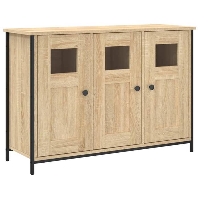 YUN@Buffet Bas Bahut Armoire Commode Sidebord chêne sonoma 100x35x70 cm - bois dingénierie @538@