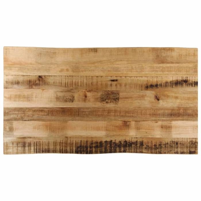 BEST-HOME Dessus de table - Plateau de Table de Remplacement bord vivant 110x60x25cm bois de manguier brut kvci25622