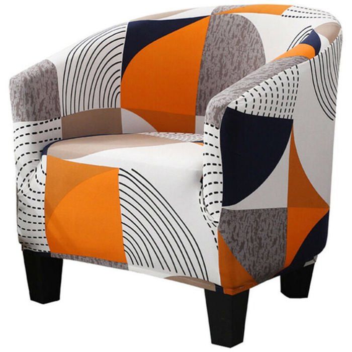 Housse de Fauteuil Cabriolet Imprime Motif géométrique Housse de canapé Relax Club Chaise de Baignoire Housse de Fauteuil Label