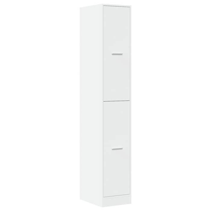 (SOLDES DEC)Armoire dapothicaire - Armoire à vitrine - Anti-poussière - blanche 30x41x1745 cm Bois dingénierie 01_2775858