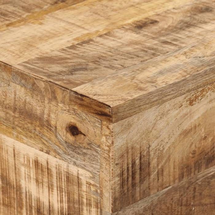 Brun Table console - CLARENCE - Meuble couloir - 110x30x75 cm - bois de manguier massif brut et fer CC554