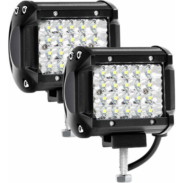 Phare de travail LED étanche - ZOR® - 144W - 10 500 lm - IP67 - 6000K - 6500K - 4 - Spot flood - 2 PCS