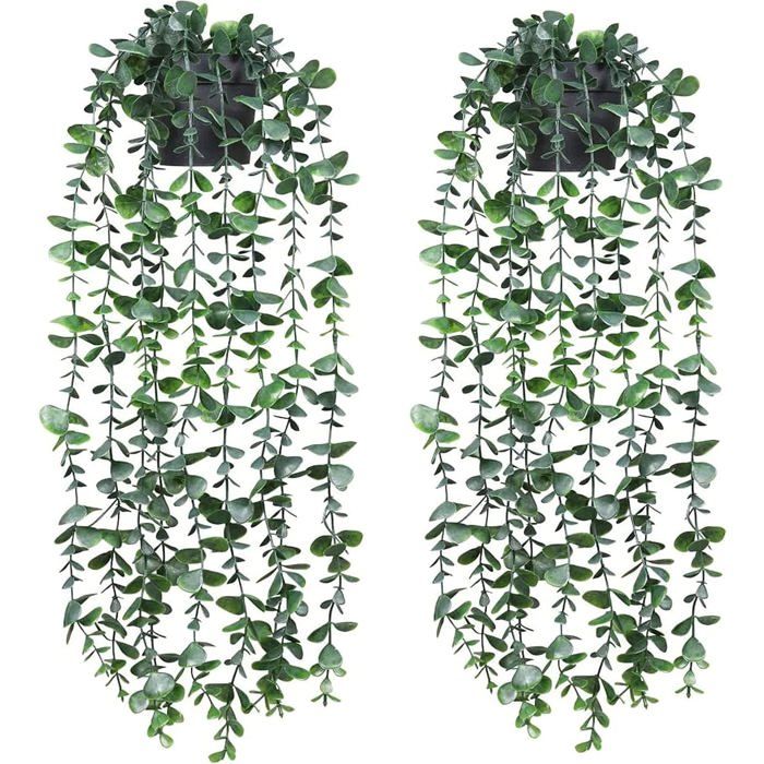 Deux plantes araignées artificielles à tiges vertes adaptées à la maison et aux espaces intérieurs et extérieurs.