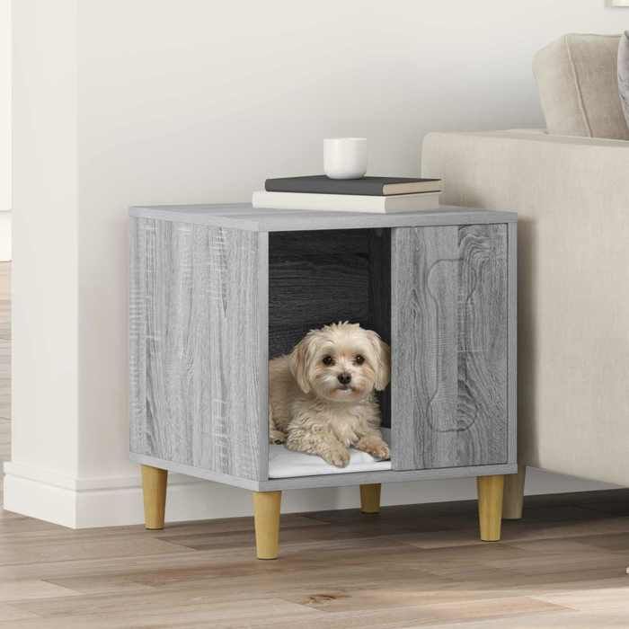 Gris Maison pour Chiens - Niche pour chiens - Gris Sonoma 44x42x49 cm A2644