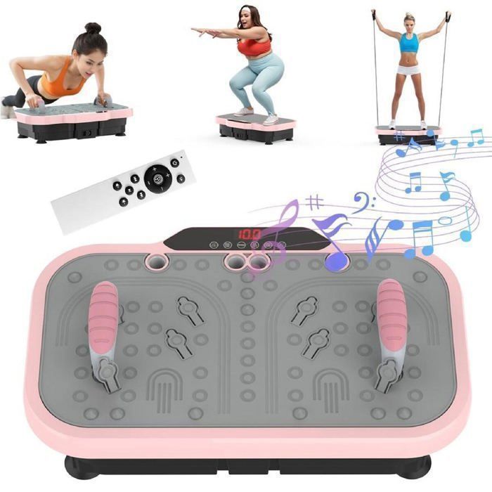 Plateforme Vibrante 120 Niveaux, 5 Modes, Avec Télécommande Et Bandes De Résistance, Pour Brûler Les Graisses