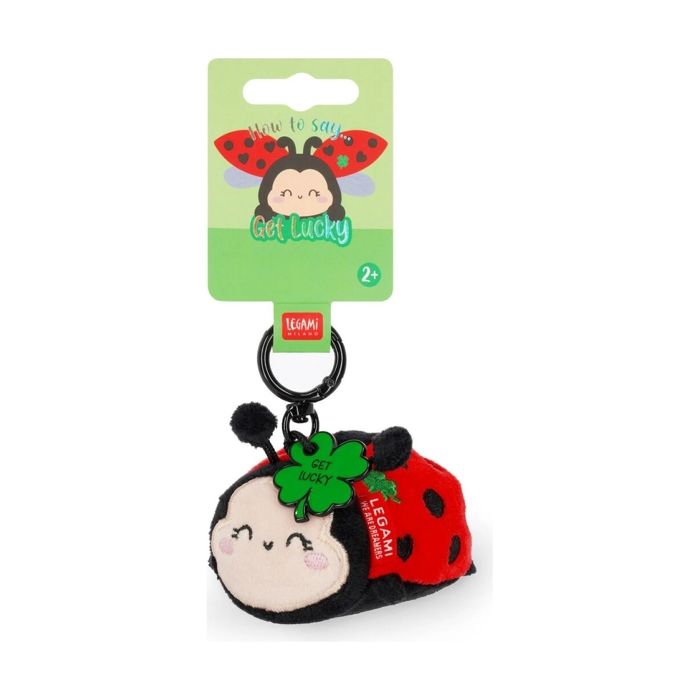 Porte-clés peluche - SPK0018 - Vert - Super Soft (Tiny) - Message «Get Lucky!»
