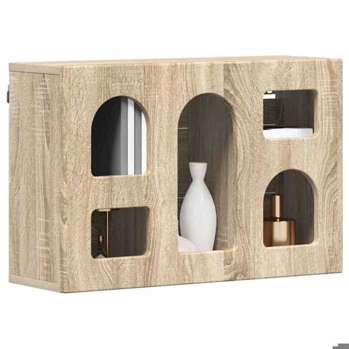 Seasonal SaleArmoire suspendue cuisine 1PC - SWEETY - Placard mural/Étagère Flottante - avec étagère Chêne Sonoma 60x20x40cm HT60