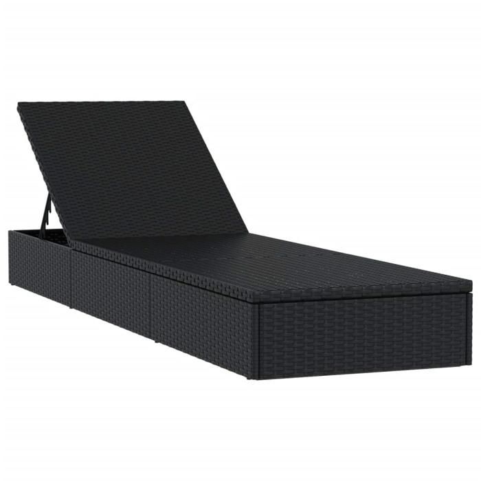 Vidaxl Transat avec coussin - Noir résine tressée - vue 2