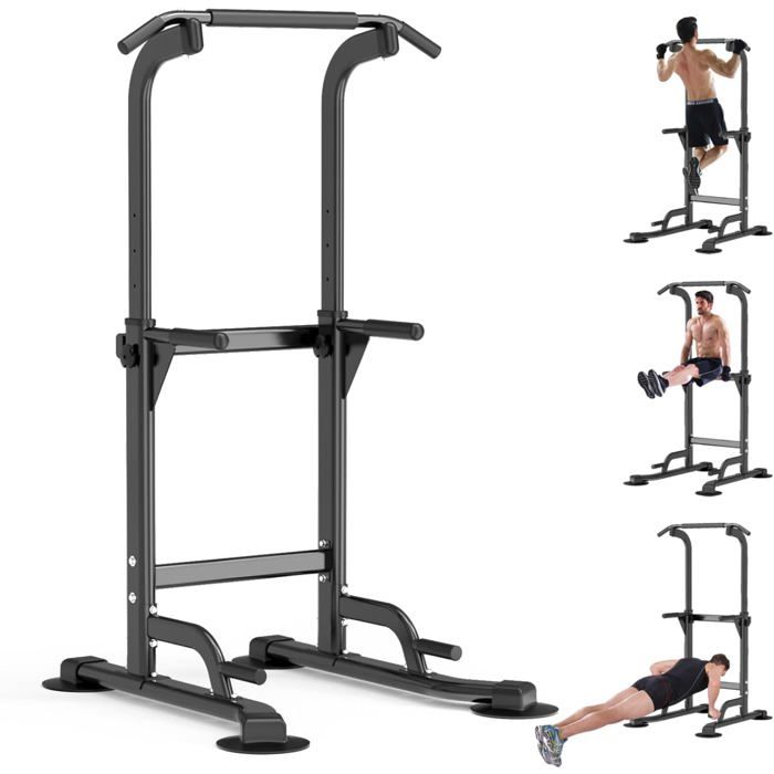 Tour de musculation multifonction réglable Barre de traction et dip