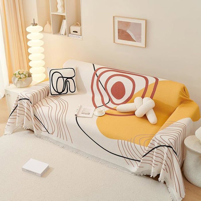 Plaid Canapé Premium Grande Taille 180x360 cm Jeté Décoratif Avec Franges Housse Canapé Douce Salon Chambre HOUSSE DE CANAPE
