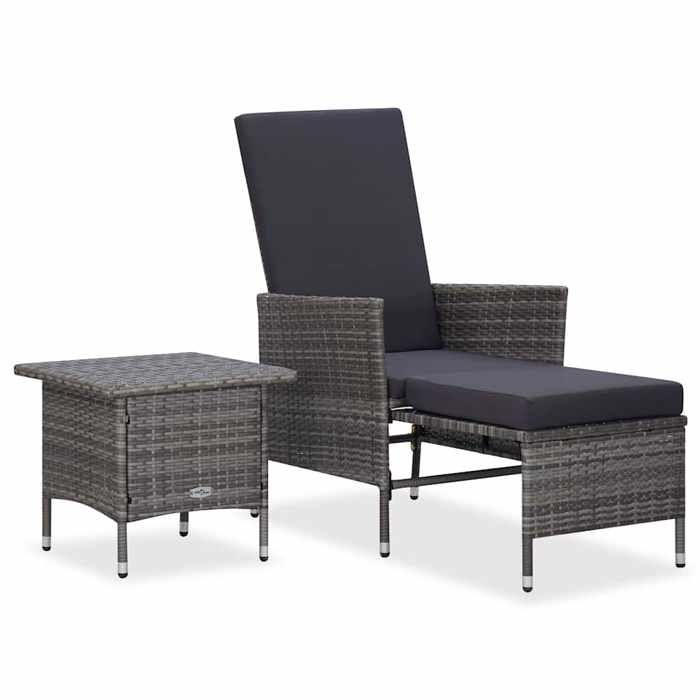Meuble - vidaXL - Salon de jardin 2 pcs - Pour Salon Balcon - résistante à leau - avec coussins Résine tressée Gris