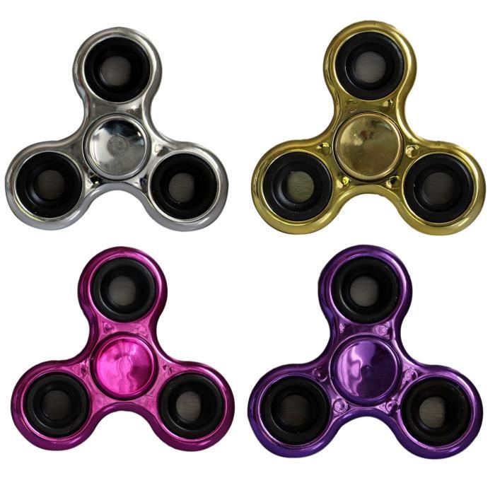 Toupie à Main Fidget Toyland® - Couleurs Assorties (Rose Métallique/Argent) - Neuf